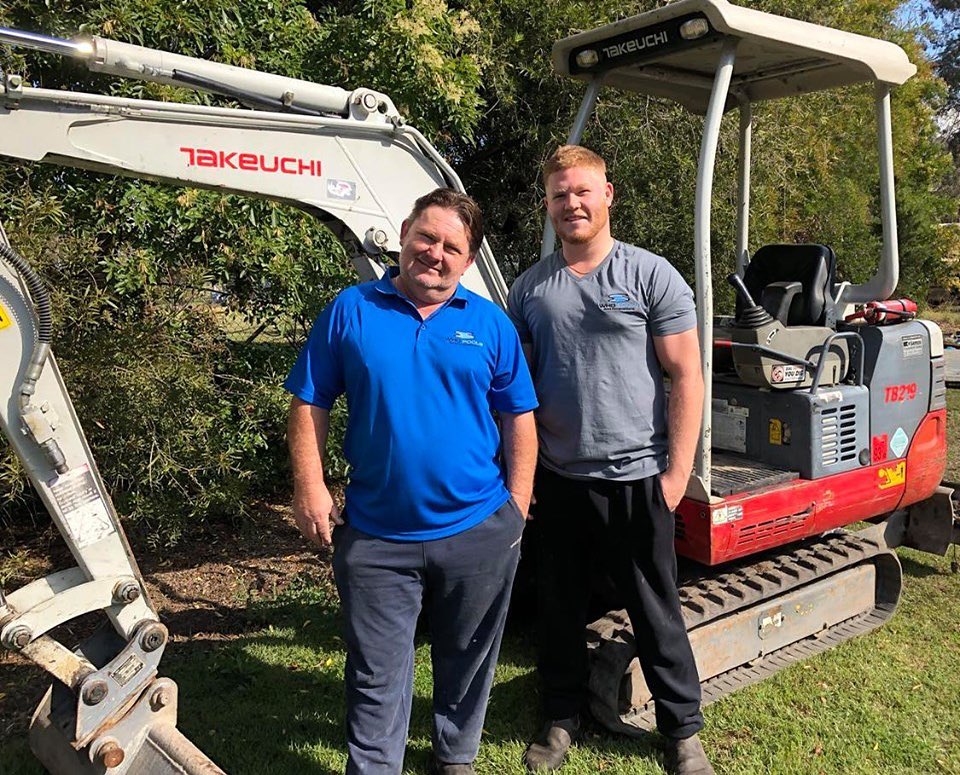 Mick Broadhead, owner of WHO Pools and Excavations, on site with the crew and the excavators